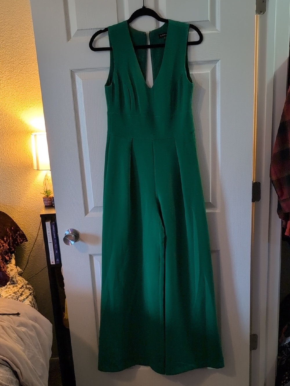 Sugarlips Emerald Green Sleeveless V-Neck Wide-Leg Jumpsuit